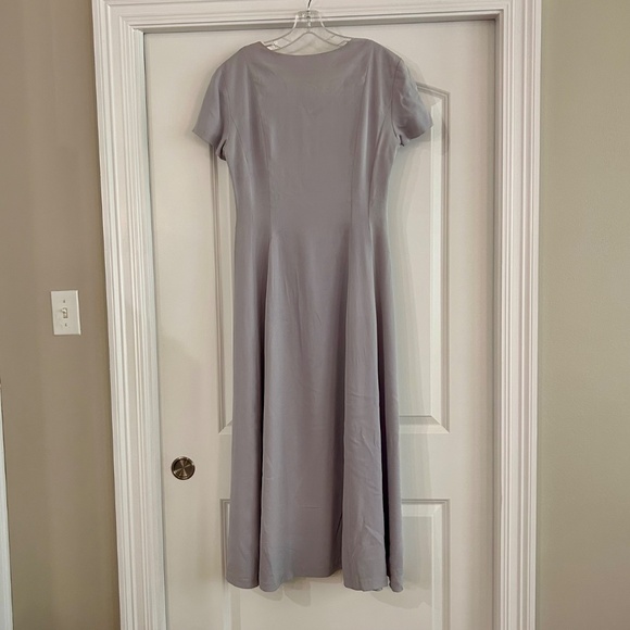 Vintage Laura Ashley 100% Silk Dress grey mauve - Picture 2 of 6